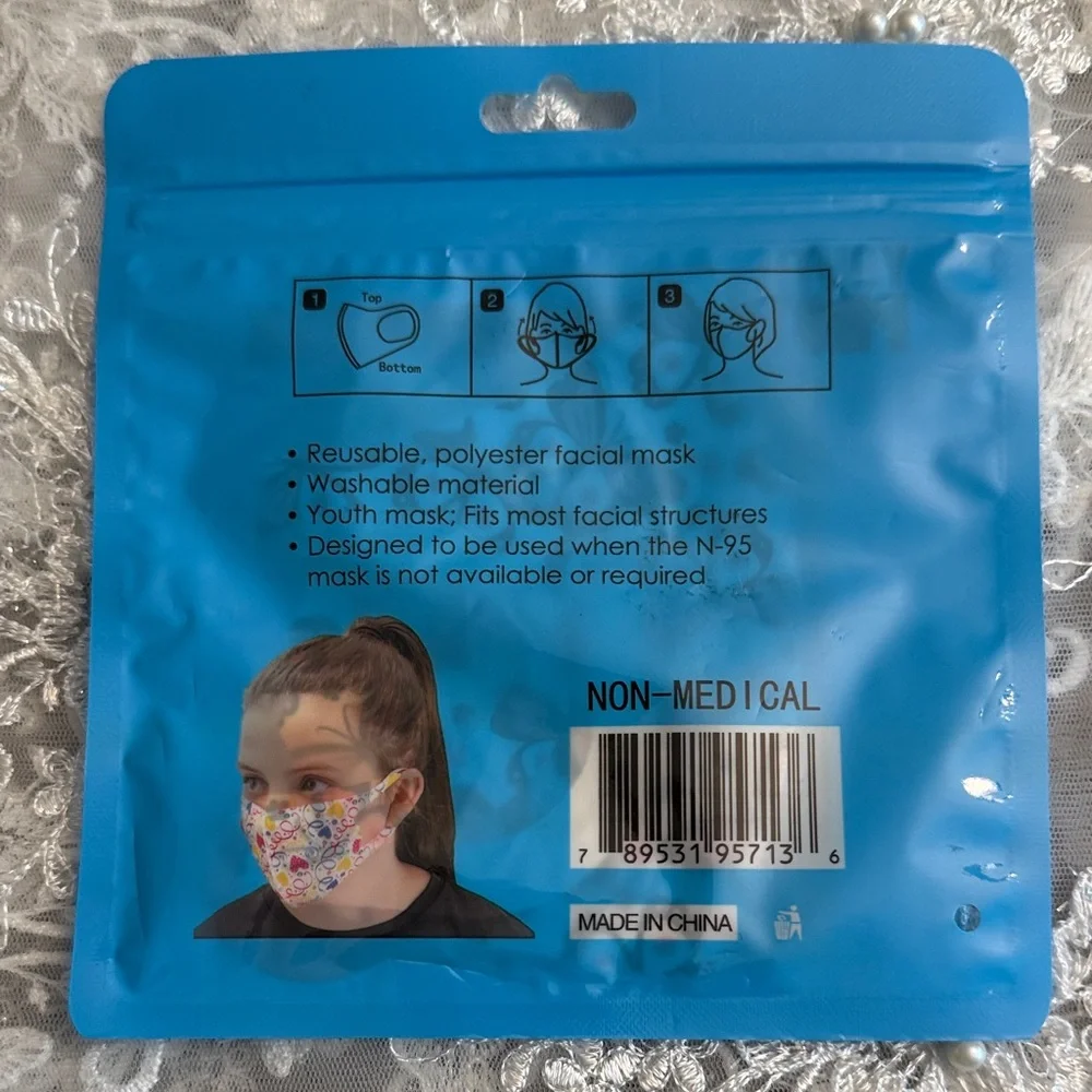 Youth Butterfly Face Mask - Pink and Black